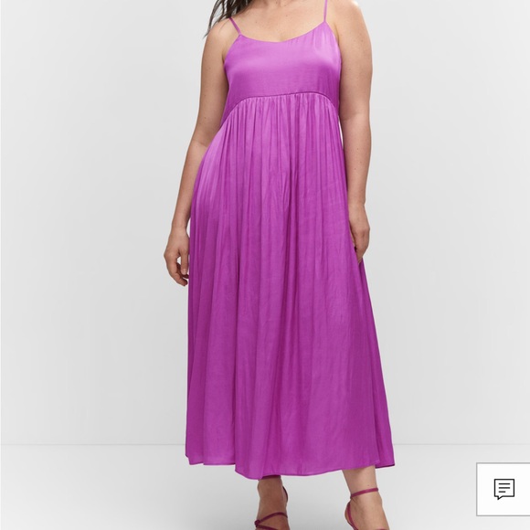 Mango Fuschia Satin Gown NWOT - Picture 2 of 2